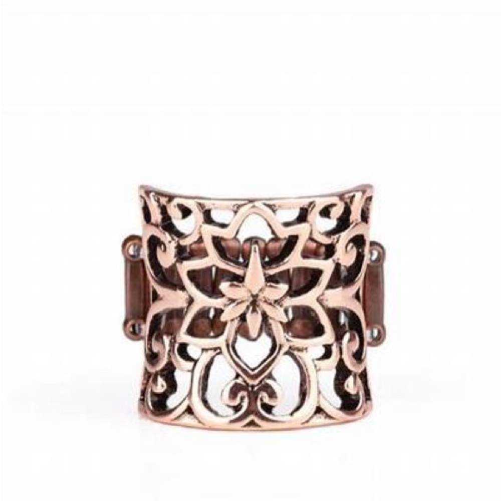 *Large copper flower ring.